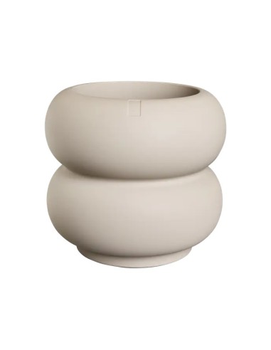 Maceta Amber Roll Low Beige Equilibrado 43cm | Diseño Sofisticado para Plantas Grandes - Endanea Garden

