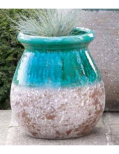 Jarrón Provenzal Esmaltado Verde 40 cm  Decoración Rústica y Elegante | Endanea Garden

