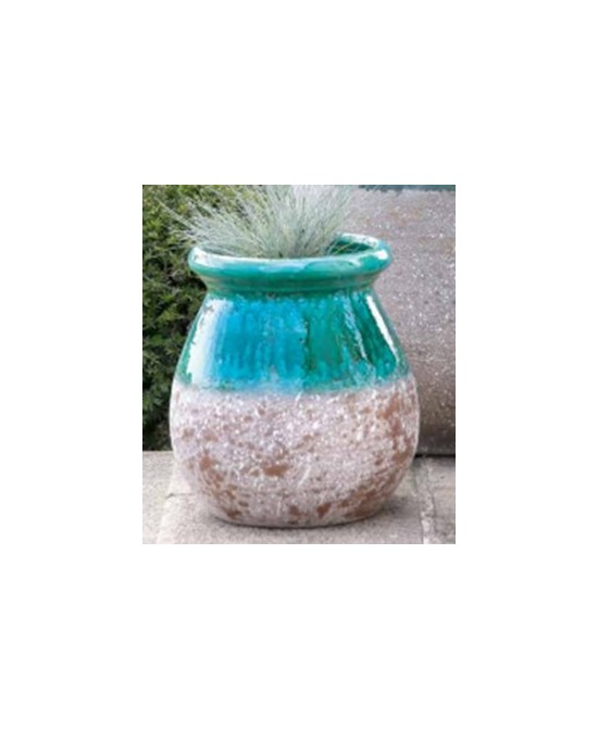 Jarrón Provenzal Esmaltado Verde 40 cm  Decoración Rústica y Elegante | Endanea Garden

