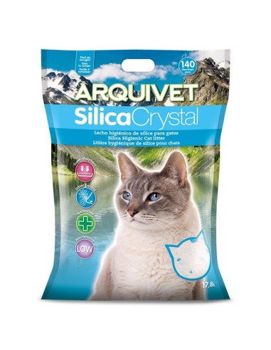 Arena de Sílice para Gatos SILICA CRYSTAL 17.8L Alta Absorción y Control de Olores