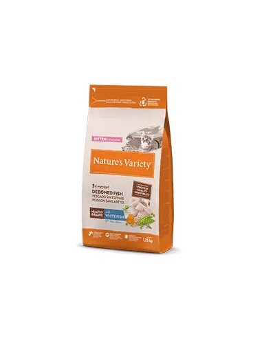 NVARIETY Cat Grain Kitten White Fish 1.25KG | Pienso sin Cereales para Gatitos