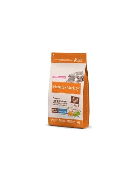 NVARIETY Cat Grain Kitten White Fish 1.25KG | Pienso sin Cereales para Gatitos