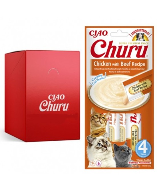 Churu Pollo con Ternera para Gatos | Snack Cremoso Natural y Saludable