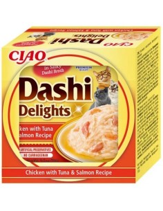 Dashi Delight Pollo con Atún y Salmón - Alimento Húmedo Premium para Gatos