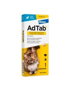 AdTab 48 mg para Gatos de 2 a 8 kg Comprimido Masticable Antiparasitario Oral