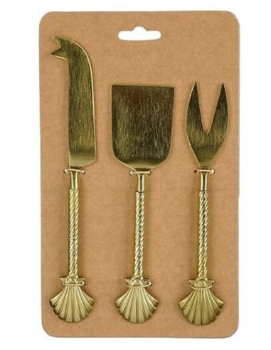 CUCHILLO AUREL DE QUESO ORO 3UD 15.5X2CM