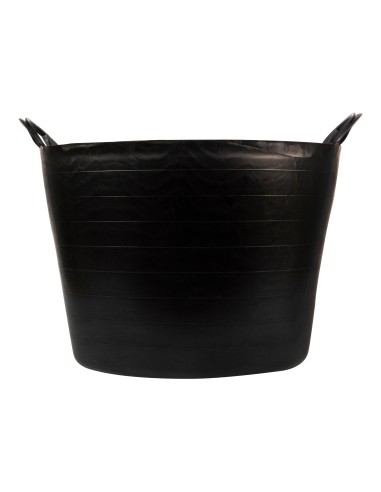 Capazo 42 litros Negro Plástico Bellota | Resistente, Apilable y Durable para Jardinería y Construcción

