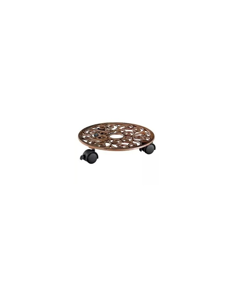 Base Redonda con Ruedas de Hierro 29 cm | Soporte Metálico para Macetas y Muebles | Endanea Garden