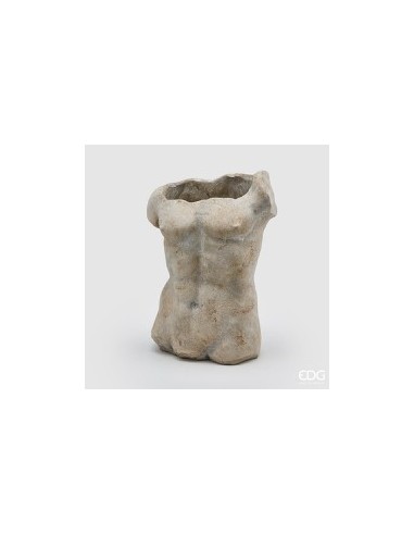 MACETA CEMENTO BUSTO HOMBRE GRIS