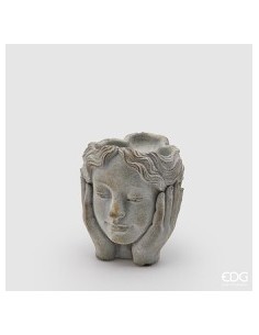 MACETA CEMENTO PENSADOR H17 D14 GRIS