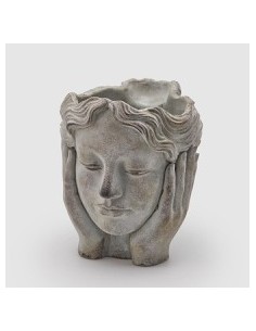 MACETA CEMENTO PENSADOR H24 D21 GRIS