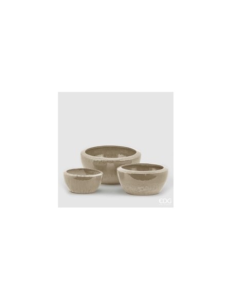MACETA ESMALTADA CIOTOLA D33 IVORY MEDIANA