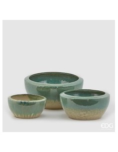 MACETA ESMALTADA CIOTOLA D42 VERDE MIX GRANDE