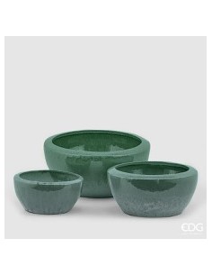 MACETA ESMALTADA CIOTOLA D26 VERDE OSCURO PEQUEÑA