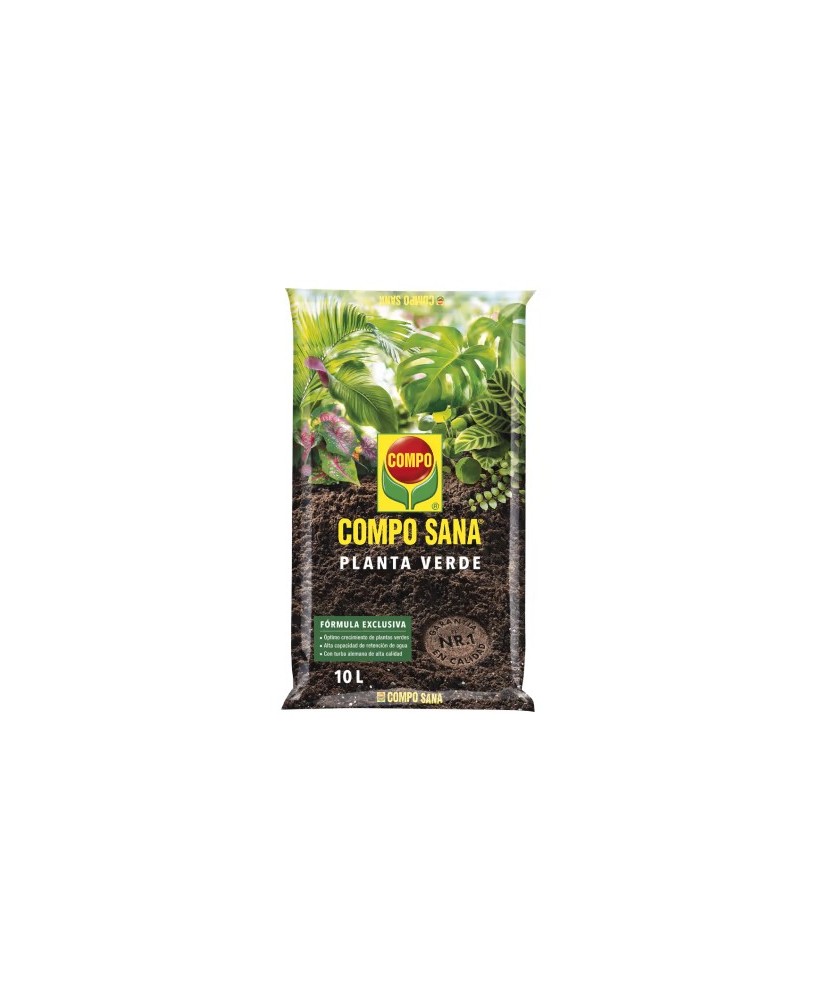 Sustrato COMPO SANA Planta Verde 10L  Nutrientes y Aireación para Plantas de Hoja Verde

