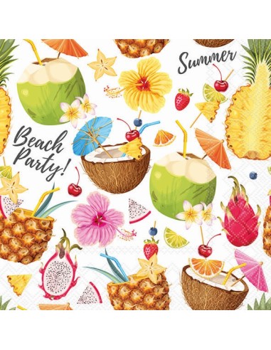 SERVILLETA 33 FIESTA DE PLAYA BLANCA FSC MIX