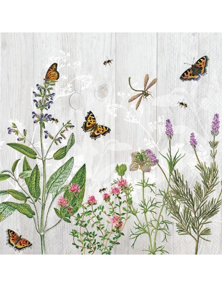 SERVILLETA  33 HIERBA DE JARDIN BLANCA FSC MIX