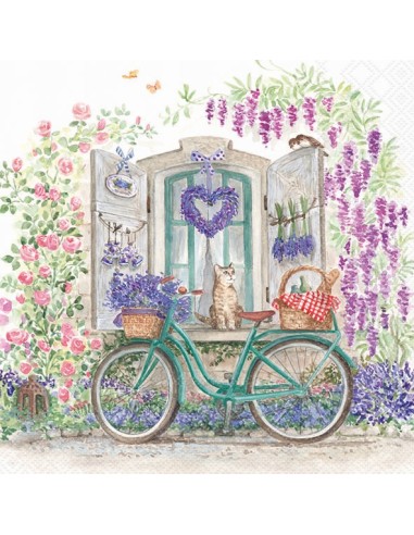 SERVILLETA 33 BICICLETA CON CESTA BLANCA FSC MIX