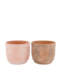 MACETERO GIRASOL DE CEMENTO 16.3X16.3X14.3CM