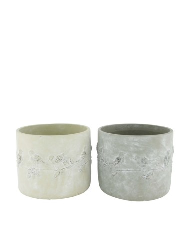 MACETERO PAJARO CEMENTO 16.5X16.5X13.5CM