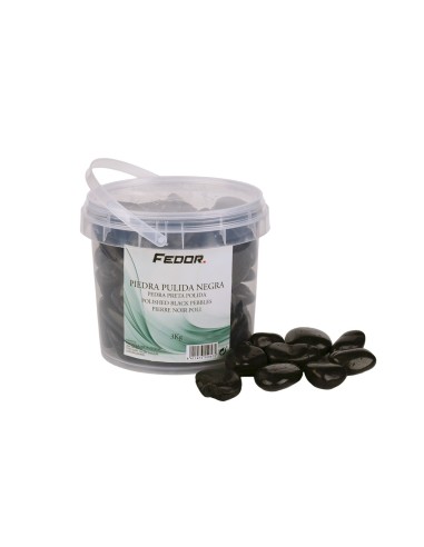CUBO 6KG PIEDRA PULIDA NEGRA