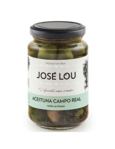 ACEITUNA JOSE LOU CAMPO REAL C/HUESO FCO. 190 G