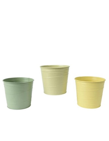 MACETA DE ZINC REDONDA D14XH12.6CM