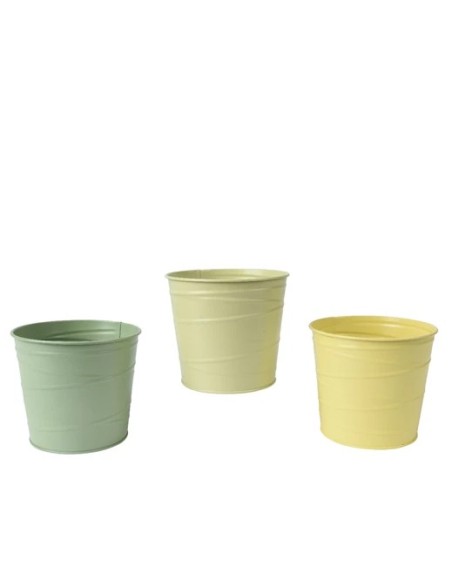 MACETA DE ZINC REDONDA D14XH12.6CM