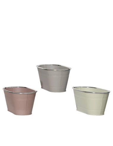 MACETA ZINC COLORES L28XW14XH12.5CM