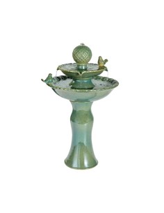 FUENTE ALTA EN CERAMICA VERDE L40XW40XH67CM