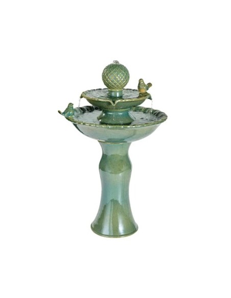 FUENTE ALTA EN CERAMICA VERDE L40XW40XH67CM