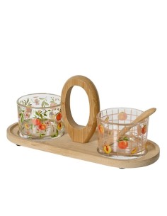 SET RECIPIENTES RECTANGULARES + CUCHARAS L7.5XW9XH23CM