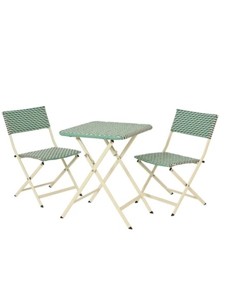 SET MONTPELLIER DE MESA +DOS SILLAS AQUA L58XW58XH70CM