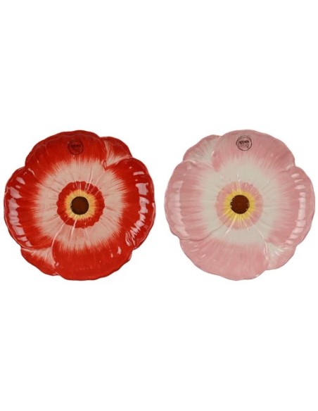 PLATO DE DESAYUNO DOLOMITA CON AMAPOLAS D22XH2CM