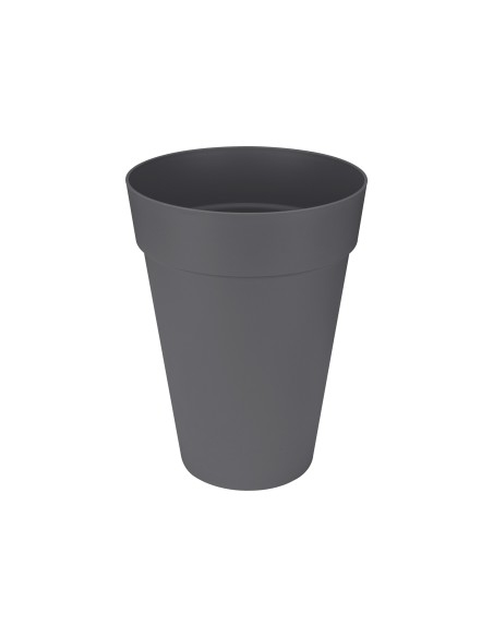 Maceta Loft Urban Redonda Alta 28cm Antracita | Diseño Contemporáneo para Plantas | Endanea Garden

