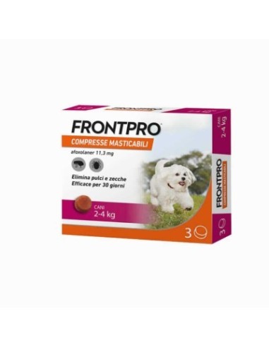 FrontPro Antiparasitario perros pequeños 2 a 4 kg 3 comprimidos protección eficaz
