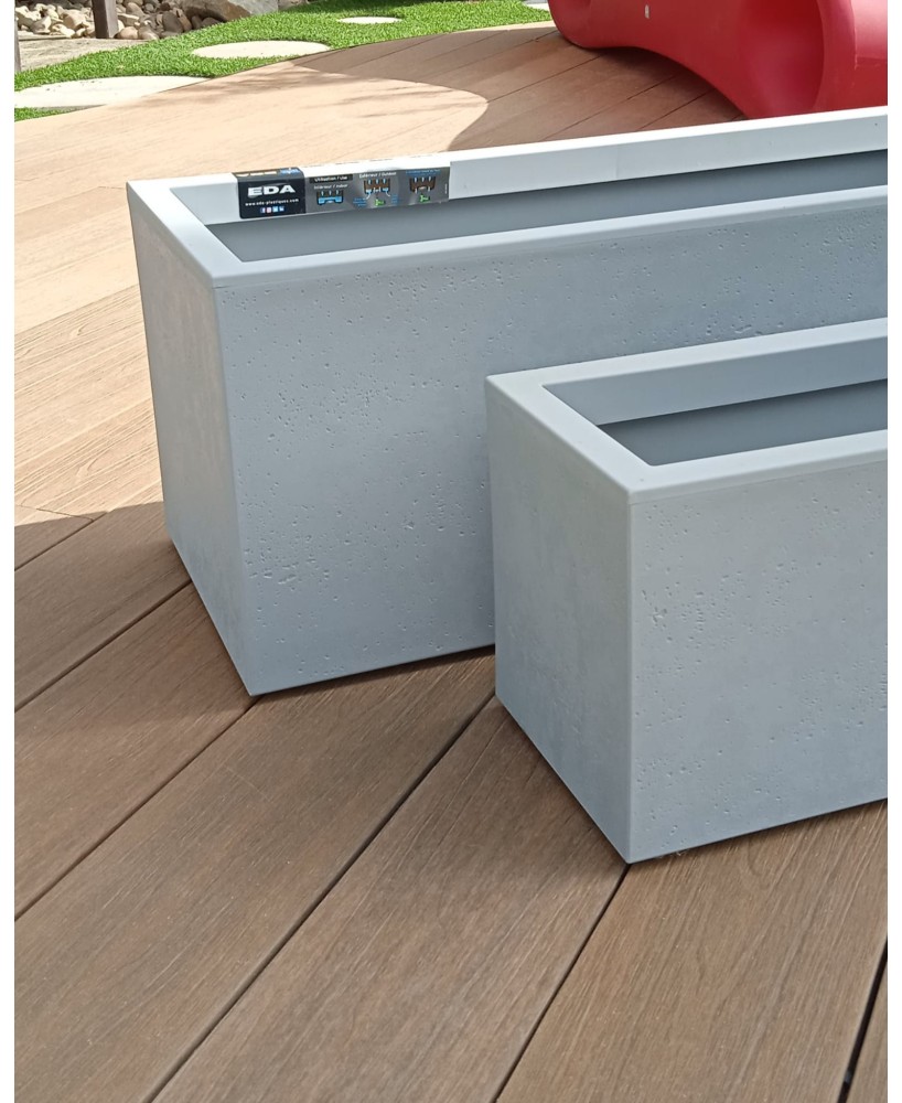 Jardinera Basalt 100x40x44 cm Gris Claro - Moderna y Elegante para Interiores y Exteriores | Endanea Garden