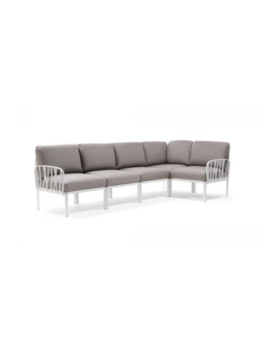 Sofá Modular Exterior KOMODO 5 Blanco Grigio SC | Diseño Personalizable y Elegante

