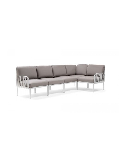 Sofá Modular Exterior KOMODO 5 Blanco Grigio SC | Diseño Personalizable y Elegante

