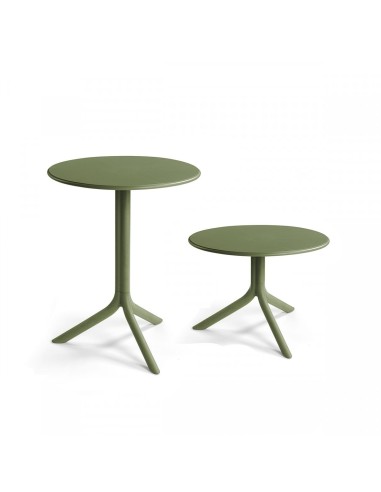 Mesa Spritz Agave Nardi: Mesa auxiliar y comedor ajustable para exterior en resina verde

