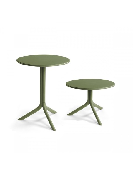 Mesa Spritz Agave Nardi: Mesa auxiliar y comedor ajustable para exterior en resina verde

