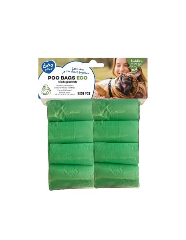 BOLSA HIGIENICAS BIODEGRADABLES VERDES BLISTER 8X20UNIDADES