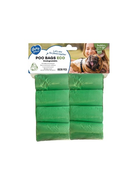 BOLSA HIGIENICAS BIODEGRADABLES VERDES BLISTER 8X20UNIDADES