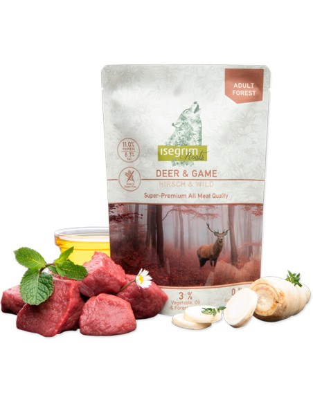 Sobre Perro Adulto Venado-Gamo 410g | Alimento Húmedo Natural y Premium