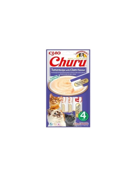 Churu Receta de Atún con Almejas para Gatos | Snack Húmedo Natural y Cremoso