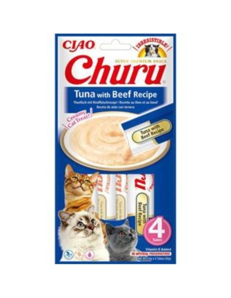 Churu Atún con Ternera | Snack Cremoso Natural para Gatos