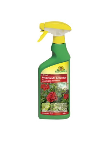 Insecticida Geranios RTU 500 ml Neudorff  Control natural de pulgones, trips y mosca blanca

