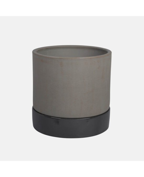 MACETA CON PLATO FAR DARK 16X16X15CM