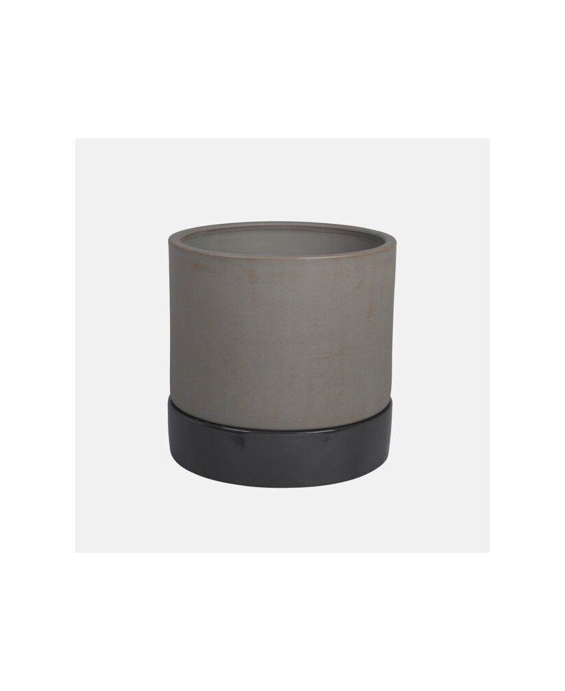 MACETA CON PLATO FAR DARK 16X16X15CM