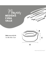 YAGU CUNA ROYAL VICHY NEGRO T-U 48X48X17CM